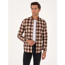 Cacharel Brick Slim Fit %100 Cotton Patterned Shirt