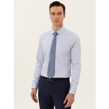 Cacharel Light Blue Slim Fit Long Sleeve Basic Shirt