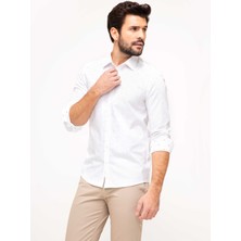 Cacharel White Slim Fit Long Sleeve Shirt