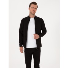 Cacharel Black Regular Fit Cotton Blend Full-Zip Sweatshirt