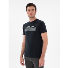 Cacharel Black Slim Fit Crew Neck Patterned T-Shirt