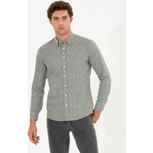 Cacharel Khaki Slim Fit Long Sleeve Shirt
