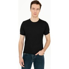 Cacharel Black Slim Fit Crew Neck Knit T-Shirt