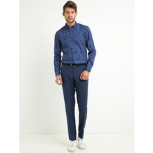 Cacharel Navy Slim Fit Long Sleeve Shirt