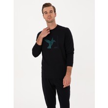 Cacharel Navy Regular Fit Crew Neck Sweatshirt
