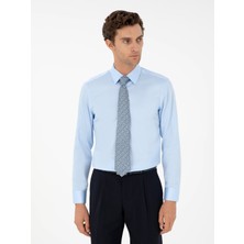 Cacharel Light Blue Slim Fit Long Sleeve Basic Shirt