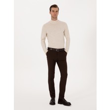 Cacharel Brown Slim Fit Canvas Trousers