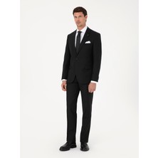 Cacharel Black Slim Fit Wool Blend Micro Patterned Suit
