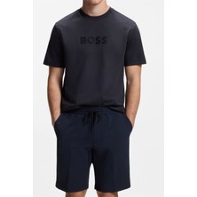 Boss Ts Terrace Logo Men's Crew Neck T-Shirt Blue
