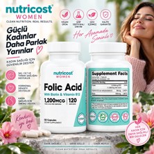Nutricost Women Folic Acid With Biotin Hair Skin & Vitamin B12 120 Capsules