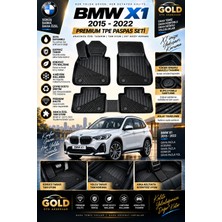 Gold Bmw X1 2015–2022 Uyumlu 3D Tpe Oto Paspas – Araca Özel Tam Uyumlu Havuzlu Kokusuz Kaymaz 4 Parça Paspas Seti