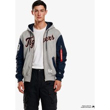 New Era Alpha Industries x New Era Detroit Tigers Ma-1 Zip-Up Men's Grey Sweatshirt