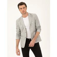 Cacharel Light Grey Slim Fit Cotton Blend Blazer