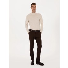 Cacharel Brown Slim Fit Canvas Trousers