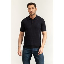Fred Perry Tonic Waffle Knitted Shirt Men's Polo Shirt Navy