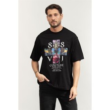 Versace Jeans Couture Cotton Jersey Men's Crew Neck T-Shirt Black