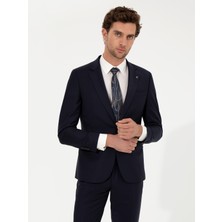 Cacharel Navy Slim Fit Wool Blend Blazer