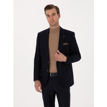 Cacharel Navy Slim Fit Wool Cashmere Blend Blazer