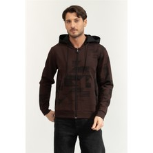 Boss Men's Zip-Up Sweatshirt Brown