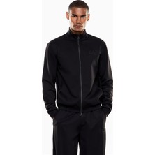 Ea7 Men's Zip-Up Sweatshirt Black
