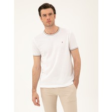 Cacharel White Slim Fit Crew Neck T-Shirt