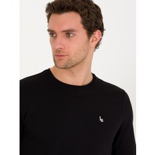 Cacharel Black Cotton Blend Crew Neck Sweatshirt
