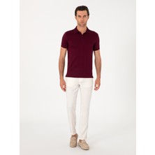 Cacharel Ecru Slim Fit Striped Linen Blend Casual Trousers