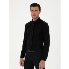 Cacharel Black Slim Fit Cotton Classic Shirt