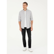 Cacharel Dark Grey Slim Fit Cotton Blend Jeans