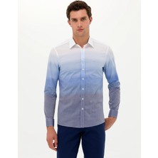 Cacharel Blue Slim Fit Long Sleeve Shirt