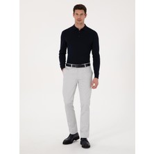 Cacharel Light Grey Slim Fit Cotton Blend Canvas Trousers