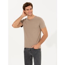 Cacharel Mink Crew Neck Slim Fit Basic T-Shirt