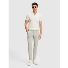 Cacharel Stone Slim Fit Elastic Waist Canvas Trousers