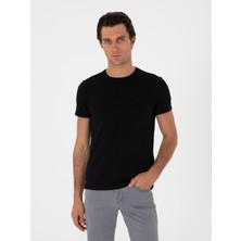 Cacharel Black Slim Fit Crew Neck T-Shirt