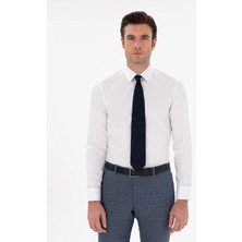 Cacharel White Slim Fit Cotton Classic Collar Basic Shirt