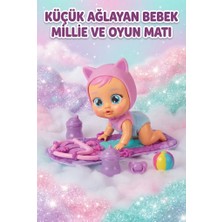 Farbu Oyuncak Cry Babies Sevimli Başlıklı Gerçekçi Ağlama Emekleme Özellikli 7 Adet Aksesuarlı 9 cm Oyuncak Bebek