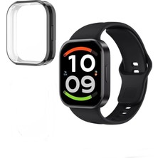 Gpack Xiaomi Redmi Watch 6 Active Kılıf Kasa Ekran Koruyucu Silikon Siyah