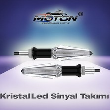 Moton Motosiklet Kristal LED Sinyal Lambası Takımı (2 Adet)