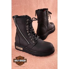 Harley Davidson Harley Davıdson Black Genuine Leather Women's Boots & Booties M0777053903
