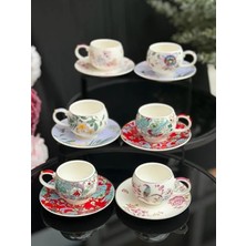 Acar EVN-09057 Karışık Desenli 6 Kişilik Kahve Fincanı Takımı 90 ml