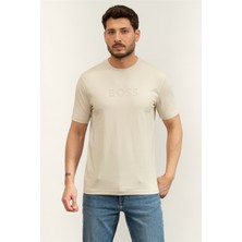 Boss Ts Logo Men's Crew Neck T-Shirt Beige