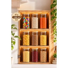 Porsima Porsıma 2-3 No Yuvarlak Cam Kavanoz 1300ML (Kopuk)  x 3