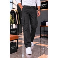 Wkm Erkek Casual Gabardin Regular Fit Kargo Pantolon