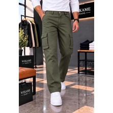 Wkm Erkek Casual Gabardin Regular Fit Kargo Pantolon