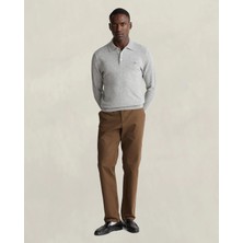 Gant Men's Brown Slim Fit Casual Herringbone Trousers