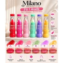 Milano Beautys 3’ü 1 Arada Ruj Parlatıcı ve Dudak Renklendirici – Işıltılı Nemlendirici Lip Balm