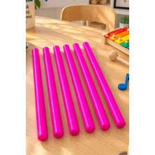 Midex ORF-BT-25PK-3X Pembe Çocuklara Özel Ritim Çubuğu 25 cm Eğitici Örf Aleti (Karbon Fiber)