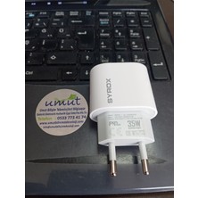 Syrox 35W Pd Super Fast Charger Set Sıngle Port Type-C To Type-C Cable- 35W Super Hızlı Şarj Aleti Adaptör+Kablo Set Halinde