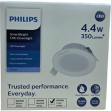 Philips Phılıps 4,4W LED Spot 6500K Beyaz Işık 350LÜMEN Delik Çap 75-85MM 4lü Paket