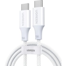 Aydogan's Usb-C 100W 5A Qc Pd Örgülü Hızlı Şarj Kablosu, 1 Metre, Beyaz, 35220